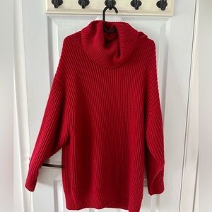 Knitted red dress